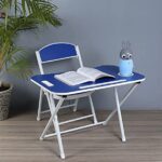 The Tickle Toe Foldable Study Table For Kids With Chair | Folding Desk & Folding Chair For Boys & Girls | Table: 59L X 39W X 44H Cm; Chair: 28L X 28W X 54H Cm, Age 2-5 Years, D Blue