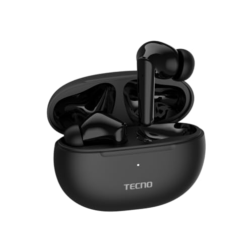 Tecno – In Ear Buds 3| With Enc Tech | Long Up To 37 Hours Playback | Immersive Sound Experience With The 10Mm Driver | Interference-Free Interaction With Bt 5.3| Ipx5 Water Resistant (Black)