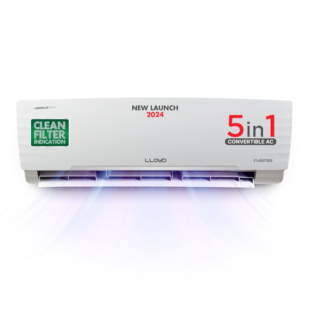 Lloyd 1.5 Ton 3 Star Inverter Split AC (5 in 1 Convertible, Copper, 2023 Model