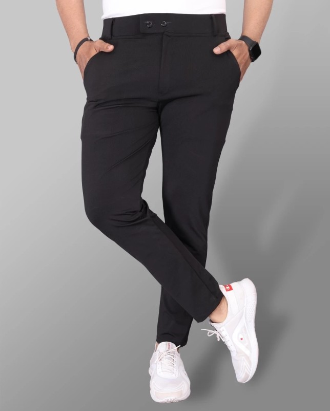 Lishaday Regular Fit Men Black Trousers