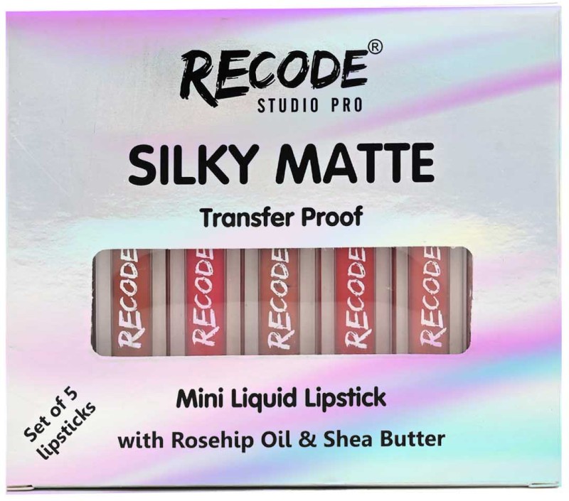 Recode Set Of 5 Silky Matte Mini Liquid Lipsticks – 6.25 Ml (1.25Ml X 5)(Multicolor, 6.25 Ml)