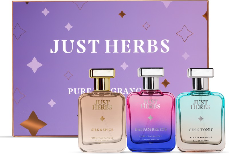 Just Herbs Pure Fragrances Refreshing & Energising Trio Perfume Set Of 3 – 50Ml Eau De Parfum – 150 Ml(For Men & Women)