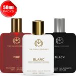 The Man Company Perfume For Men Combo 3 X 50Ml | Black, Blanc, Fire | Long-Lasting Fragrance Perfume  –  150 Ml(For Men)