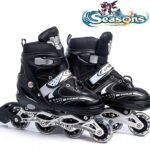 Seasons High Quality Skating In-Line Shoes Have Different Size And With Pu-Led Wheel In-Line Skates – Size 6-9 Uk(Black)