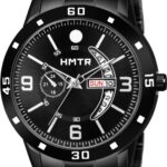 Hmtr Black Day And Date Working Analog Watch  – For Men