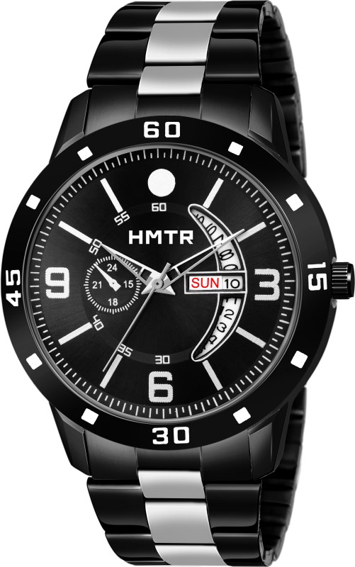 Hmtr Black Day And Date Working Analog Watch  – For Men