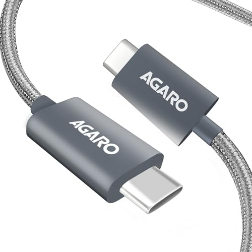 Agaro Type C To Type C Cable, 100W, 5A, Supports Pd, Nylon Braided Fast Charging Cable, Compatible With Type C Devices Including Android Phone, Iphone, Laptop & Macbook, 1M, 480 Mbps Data Transmission