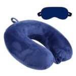 Bigplayer Travel Neck Pillow & Eye Mask Set – Memory Foam Support For Flights, Cars & Trains – Comfortable Neck Pain Relief Flight Pillow For Neck