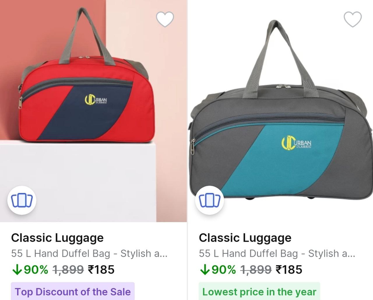 Travel Duffel Bags From ₹185