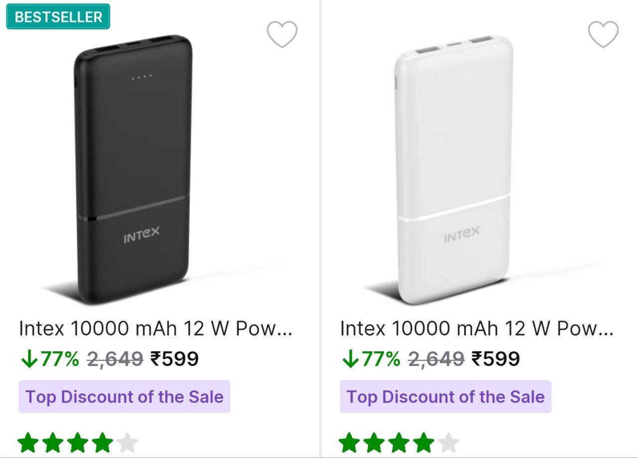 🔥Intex 10,000mAh Powerbank at ₹599👉