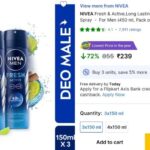 🔥Nivea Deo (Pack of 3, 450 ml) at ₹239👉