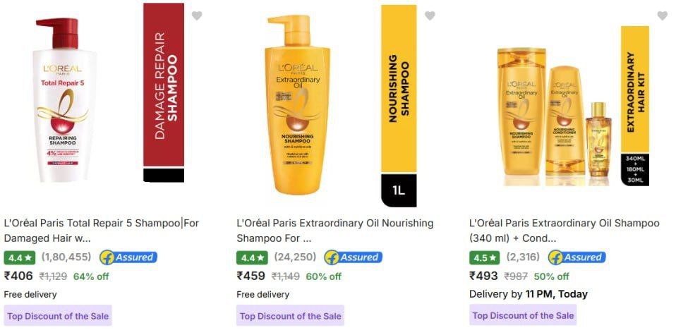 Loreal Paris Upto 64% off