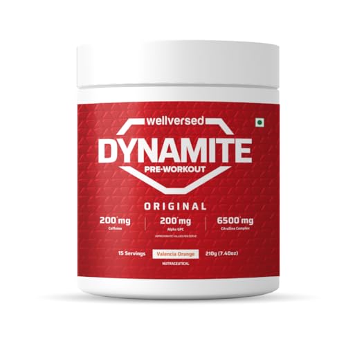 Dynamite Pre-Workout|(Valencia Orange, 15 Serving)| Pre-Workout For Men & Women With 200Mg Alpha Gpc | 200Mg Caffeine