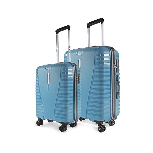 Aristocrat Air Pro Trolley Bag Set Of 2 Polypropylene Spinner Wheels Hard Luggage (55Cm And 66Cm) | Cabin And Medium Check-In Luggage | Secured Combination Lock | Cross Teal | Unisex