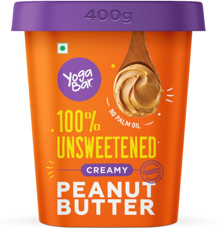 Yogabar 100% Pure Peanut Butter | Creamy & Yummy Unsweetened| No Added Sugar 400 G