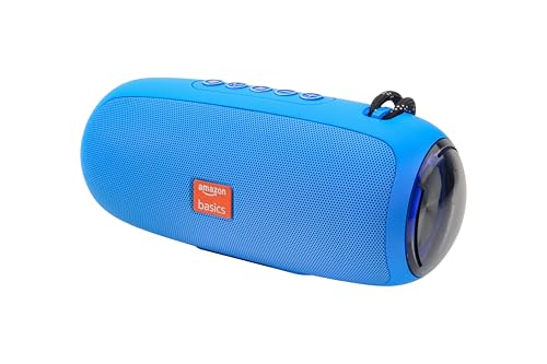 Amazon Basics B10 10W Rms Bluetooth Speaker With 2000 Mah Battery | Up To 8 Hrs Of Playback | Rgb | Bluetooth 5.3, Aux In, Usb & Micro Sd Card Connectivity | Type-C Charging (Blue)