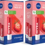 Nivea Strawberry Fruity Shine Lip Balm Strawberry Pack Of 4 Strawberry(Pack Of: 4, 19.2 G)