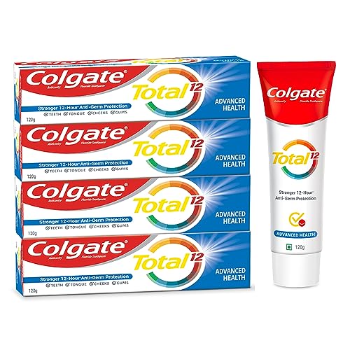 Colgate Total Advanced Health Antibacterial Toothpaste, 480G, Tooth Paste With 12-Hour Anti-Germ Protection, Whole Mouth Health, World’S No. 1* Germ-Fighting Toothpaste (Combo Pack Offer)