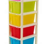 J K International 5 Compartments Plastic Modular Drawer(Multicolor)