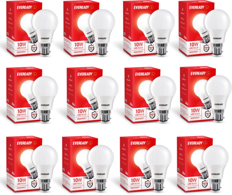 Eveready 10 W Standard B22 Led Bulb(White, Pack Of 12)