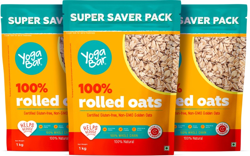 Yogabar 100% Rolled Oats Pouch(3 X 1000 G)