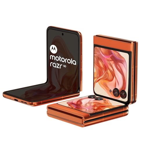 Motorola Razr 50 (Spritz Orange, 8Gb Ram, 256Gb Storage) | 3.6″ External Amoled Display | 6.9″ Amoled 120Hz Display | 32Mp Selfie Camera