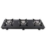 Thermador Super Sleek Gas Stove 3 Burners|Permium Gas Saver Tornado Burner 3 Burner Gas Stove| Manual Ignition | Lpg Compatible Gas Chulha | Isi Certified | 1 Yr Manufacturer Warranty