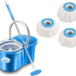 Shivonic Amazing Smart Easy To Clean Floor Magic Bucket 2 Absorbers, Wet And Dry Mop Set(Blue)