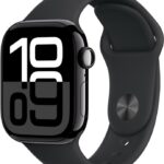 Apple Watch Series 10 Gps 42Mm Jet Black Aluminium With Sport Band(Black Strap, Free Size)