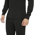 Lux Cottswool Men’S Cotton R-Neck Thermal Set (Black, L- 90Cm)