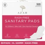 Azah Rash Free Medium To Heavy Flow Xl | Ultra Soft And Leak Proof Sanitary Pad(Pack Of 30)