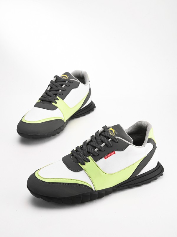 Slazenger Sneakers For Men(White, Black, Green , 6)
