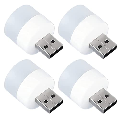 E-Cosmos Plug In Led Night Light Mini Usb Led Light Flexible Usb Led Ambient Light Mini Usb Led Light, Led Portable Car Bulb, Indoor, Outdoor, Reading, Kitchen,Sleep (4 Pcs)