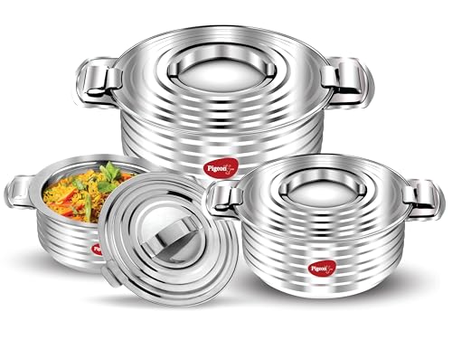 Pigeon Hotpot Insulated Stainless Steel Casserole 1,1.5,2.5 Litres, Insulated Thermal Serving Bowl, Keeps Food Warm For Long Hours, Food Grade,