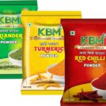 Kbm Premium 100% Organic Turmeric, Coriander & Red Chilli Powder Masala Combo For Cooking(3 X 500 G)