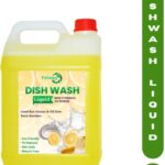 Febway Power Wash Dishwash Gel, 1000 Ml | 5X More Cleaning Power | 50% Less Scrubbing Dish Cleaning Gel(Lemon, 5 L)