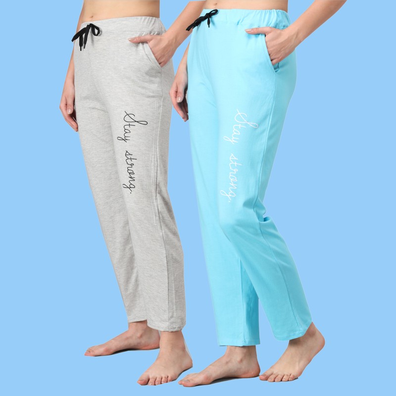 Seaser Printed Women Blue, Grey Track Pants