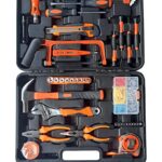 Ibell Ibelltb145-9, 145 Piece Socket Wrench Auto Repair Tool Combination Package Mixed Tool Set Hand Tool Kit With Plastic Toolbox Storage Case, Orange;Black