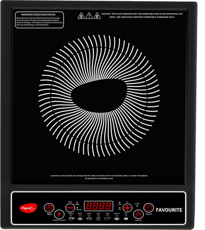 Pigeon 1800 W Induction Cooktop Push Button(Black, Favourite Ic 1800 W)