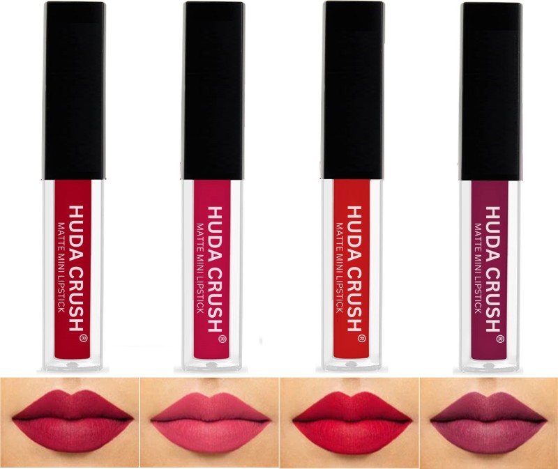 Huda Crush Beauty Superstay Waterproof Sensational Liquid Matte Red Lipstick Set Of 4(Maroon, Magenta, Red, Wine, 12 Ml)