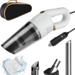 Clonezo Portable Highpower 8000Pa/120W/Dc12V, 16.4Ft Corded Handheld Vacuum With Led Pro Car Vacuum Cleaner With 2 In 1 Mopping And Vacuum, Anti-Bacterial Cleaning(Black)