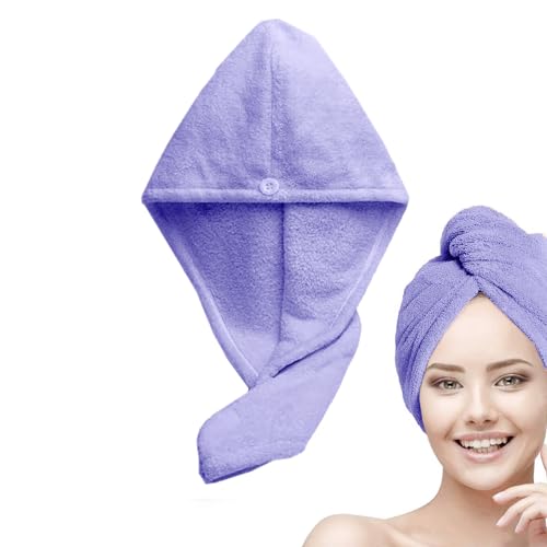 Status Contract Set Of 2 Hair Towel Super Absorbent Quick Dry Towel Bathrobe Magic Hair Warp Towel Super Quick-Drying Microfiber Bath Towel Bath Towel (Purple- 2)