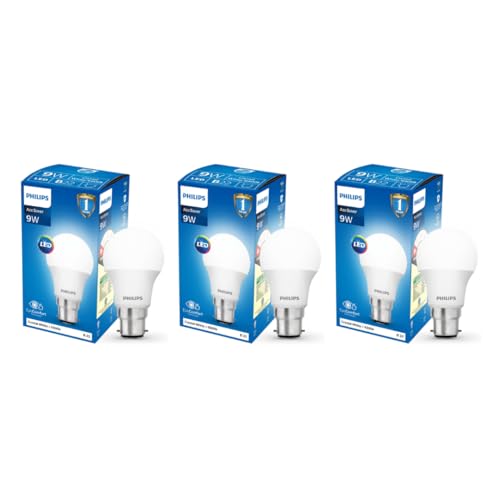 Philips 9-Watts Multipack B22 Led Cool Day White Led Bulb, Pack Of 3, (Ace Saver)