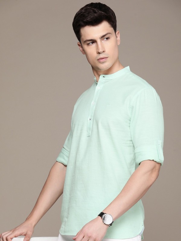 French Connection Men Solid Casual Green Shirt