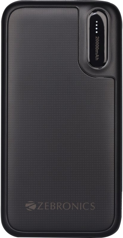 Zebronics 20000 Mah Power Bank(Black, Lithium-Ion, For Mobile, Tablet)