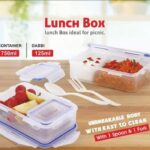 Skoll Lock And Seal 800 Ml Plastic Lunch Box For Kids School, Office-Airtight 2 Containers Lunch Box(800 Ml, Thermoware)