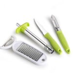 Ganesh 4 In 1 Combo Pack Included 1 Grater|1 Peeler – 1 Knife – 1 Gas Lighter|Multicolor