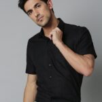 Lee Cross Men Solid Casual Black Shirt