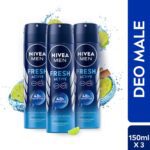 Nivea Fresh Active Long Lasting Anti-Perspirant Deodorant Spray  –  For Men(450 Ml, Pack Of 3)