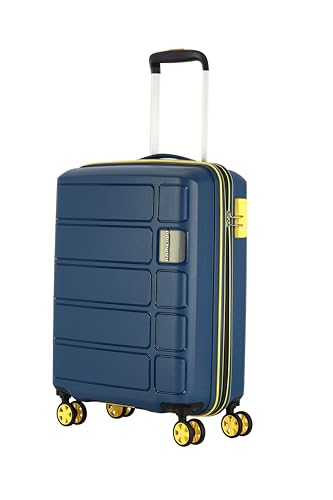 Kamiliant American Tourister Harrier Zing 56 Cms Small Cabin (Pp) Hard Sided 8 Wheels Spinner Luggage/Suitcase/Trolley Bag (Navy) (Double Wheel), Blue